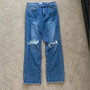 Pistola Straight Leg High Waist Ripped Jeans